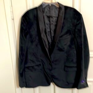 Paris Black Velvet Sport Coat Tux Blazer Sz 48 R